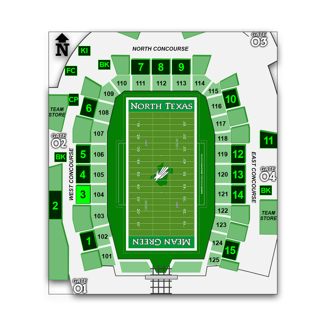 Apogee Stadium concessions map - Metzler's BBQ