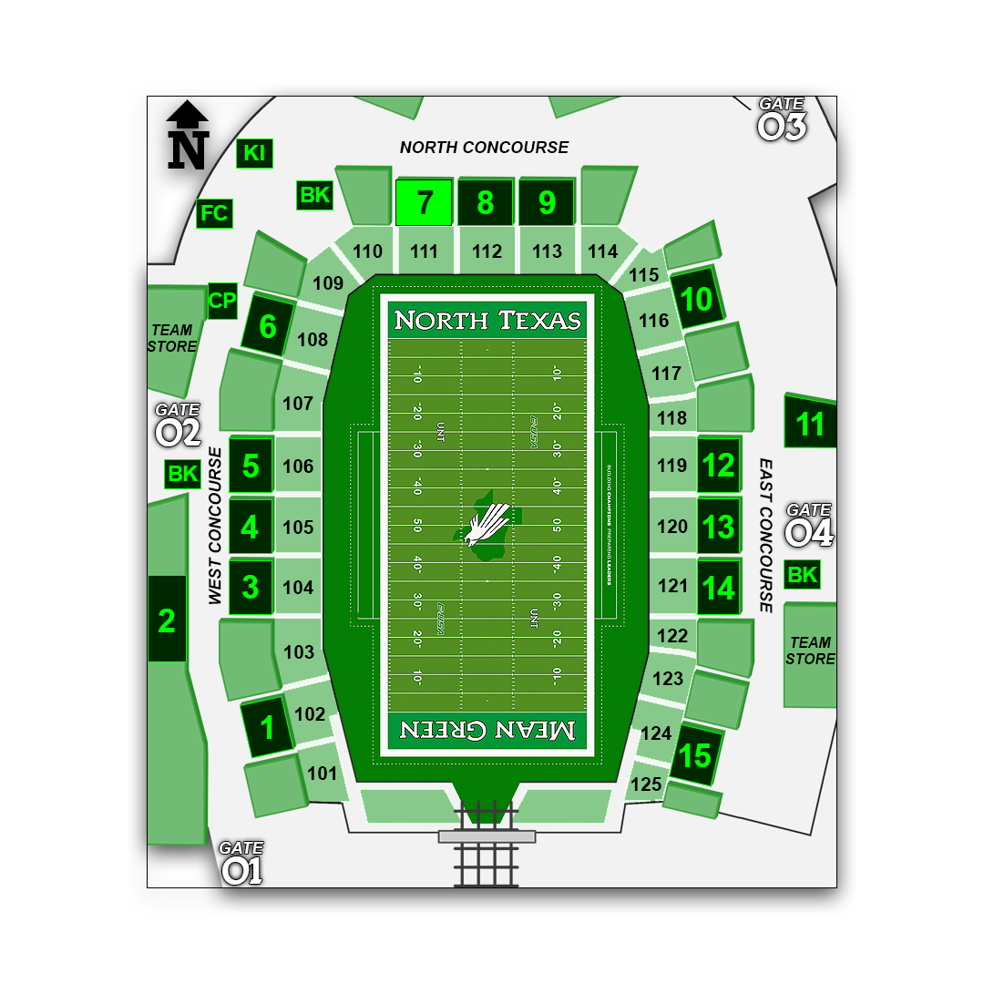 Apogee Stadium concessions map - Rudy's BBQ