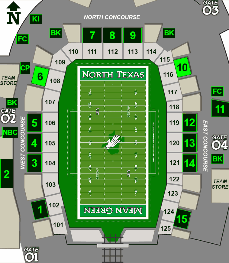 Apogee Stadium concessions map - Syracuse's Backyard Grillers