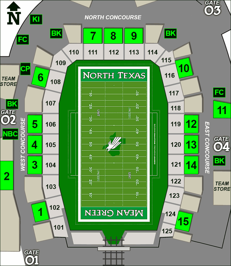 Apogee Stadium concessions map - candy