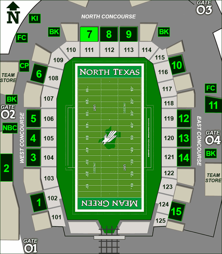 Apogee Stadium concessions map - Rudy's